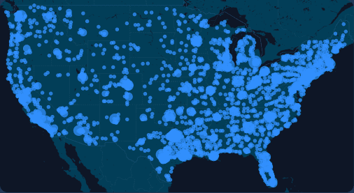 Waveform Projects and Customers Map